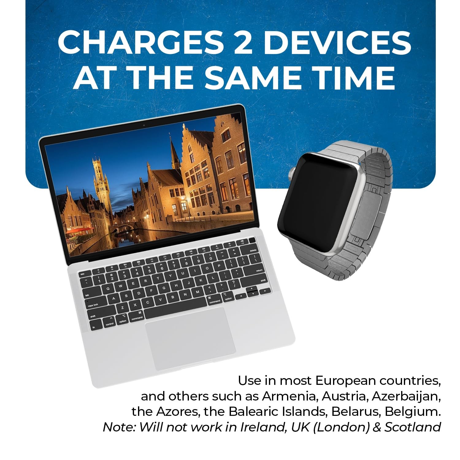 USA to Europe, Turkey, Spain & More (Type C) Travel Adapter Plug – 2 in 1 – C…