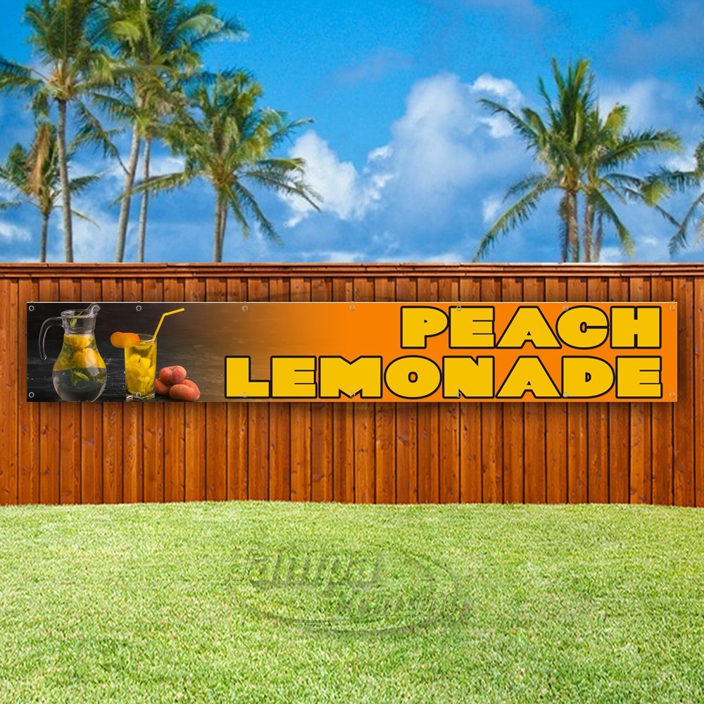 PEACH LEMONADE Advertising Drinks Fresh Vinyl Banner Flag Sign USA XL02242
