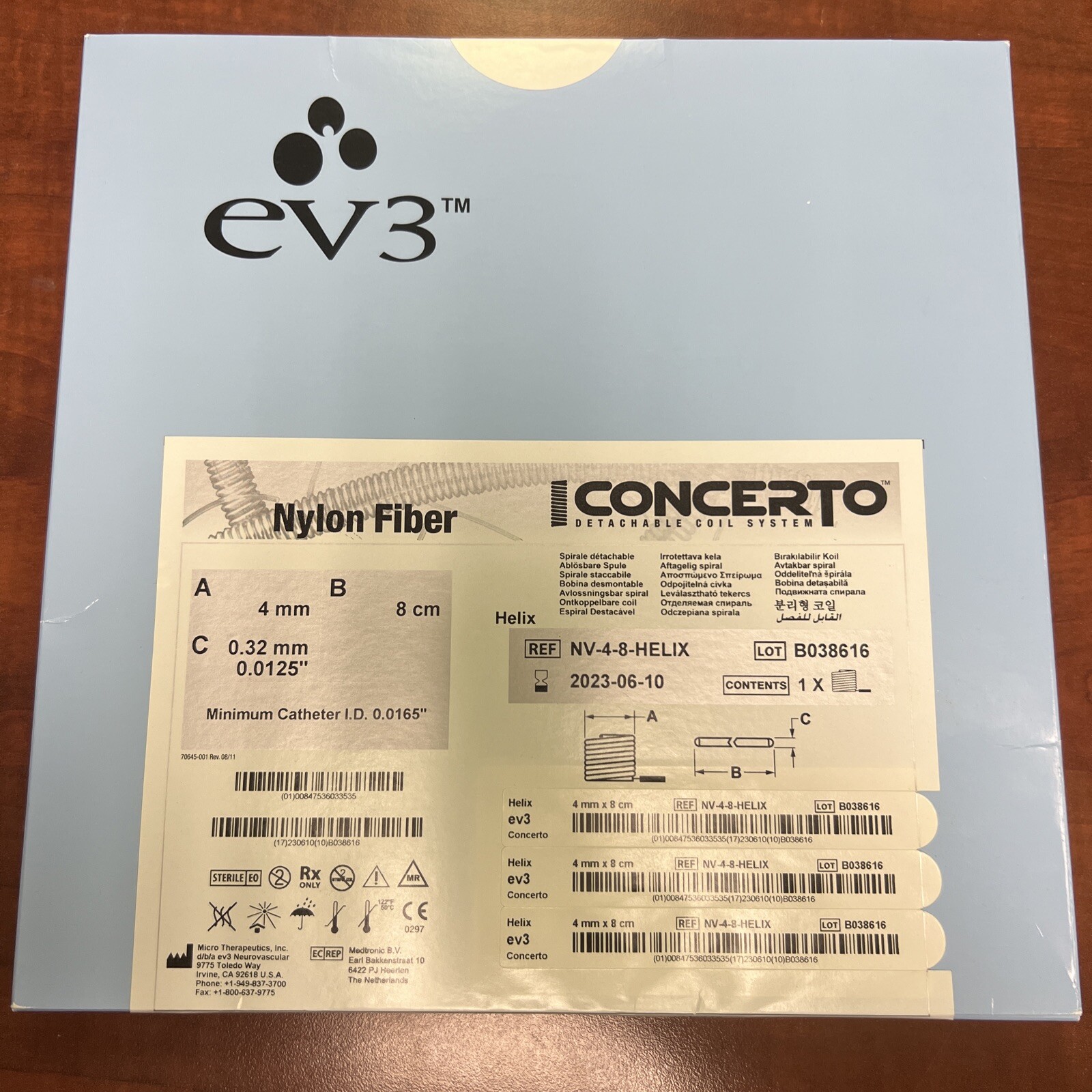 EV3 Concerto Detachable Coil System Nylon Fiber NV-4-8-HELIX