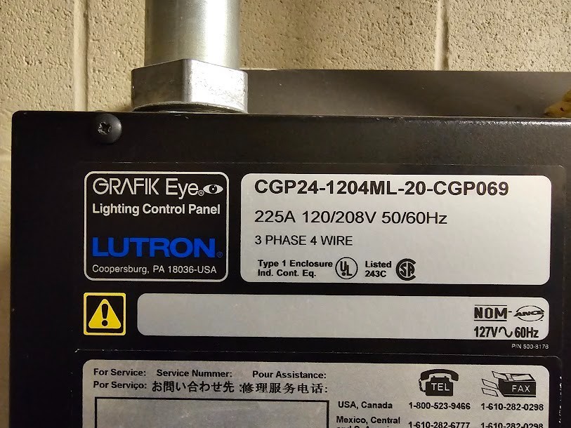 Lutron Grafik Eye Lighting Control Panel – 225A, 120/208V, 3-Phase, 50/60Hz