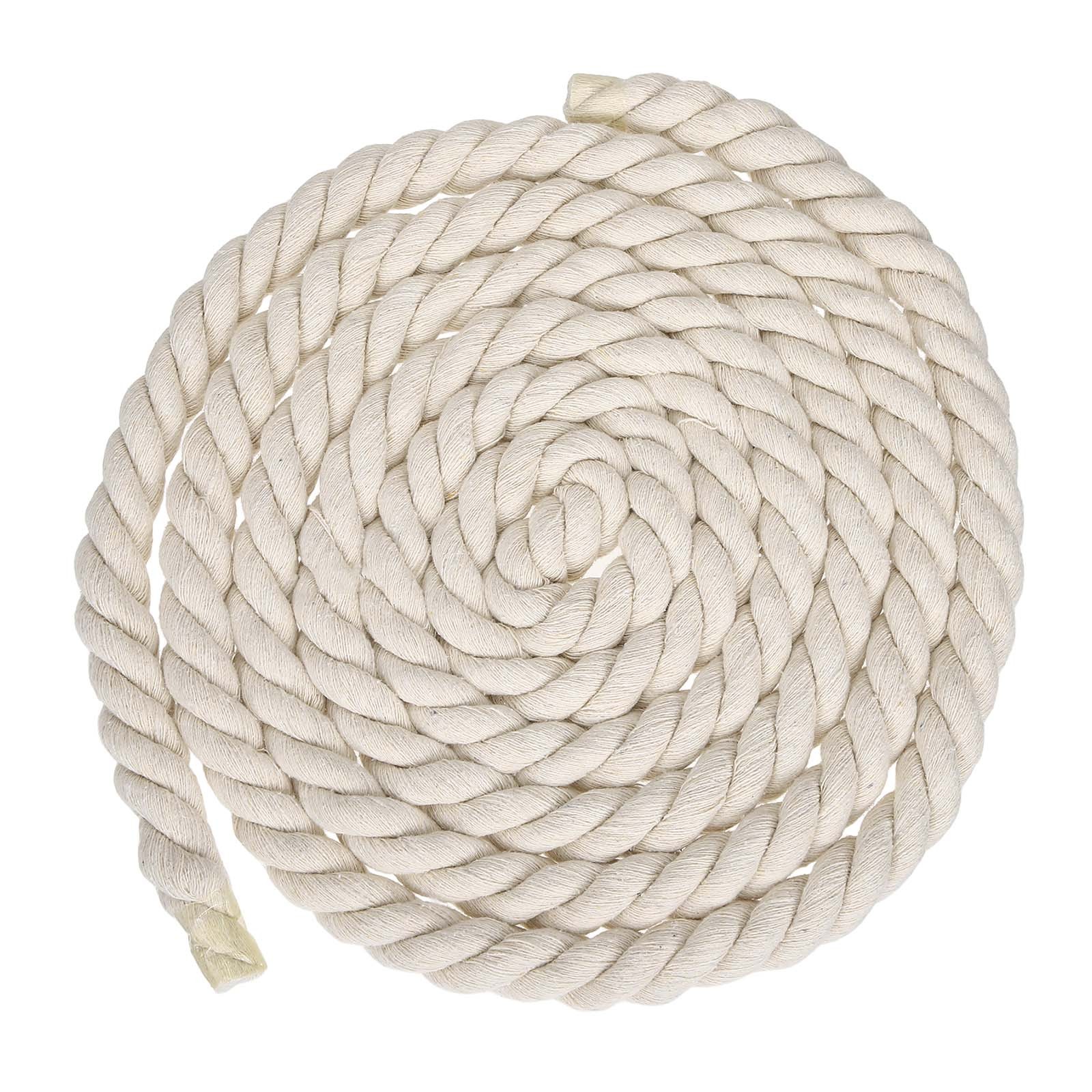 20mm x 11.5 Feet Beige Cotton Rope 3 Strand for DIY Wall Hanging Knotting