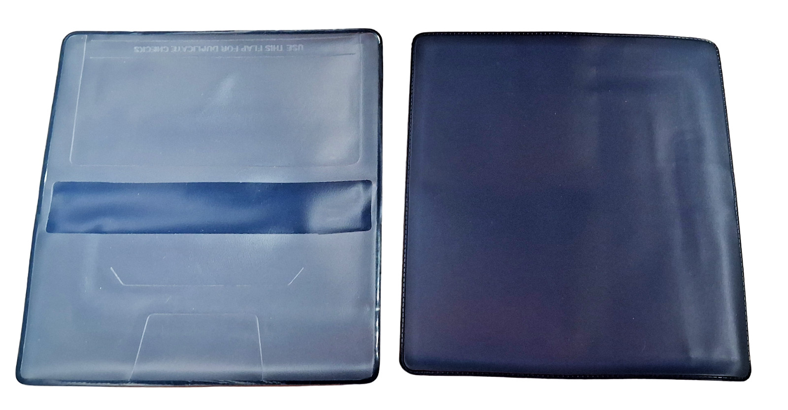 Dark Blue Vinyl Checkbook Cover Standard Top Stub 6- 1/4″ x 3-3/8″ New