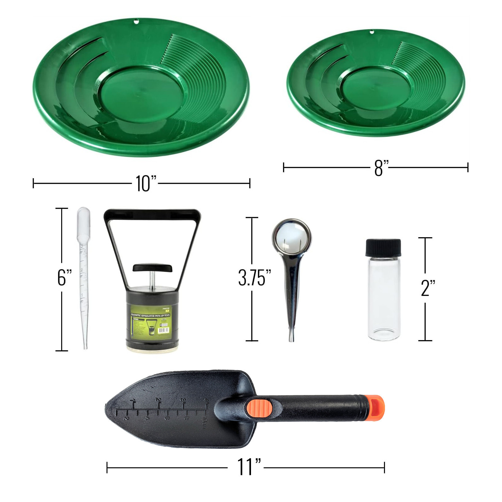 ASR Outdoor Gold Panning Kit Gold Rush Prospecting Tools Accessories 10pc