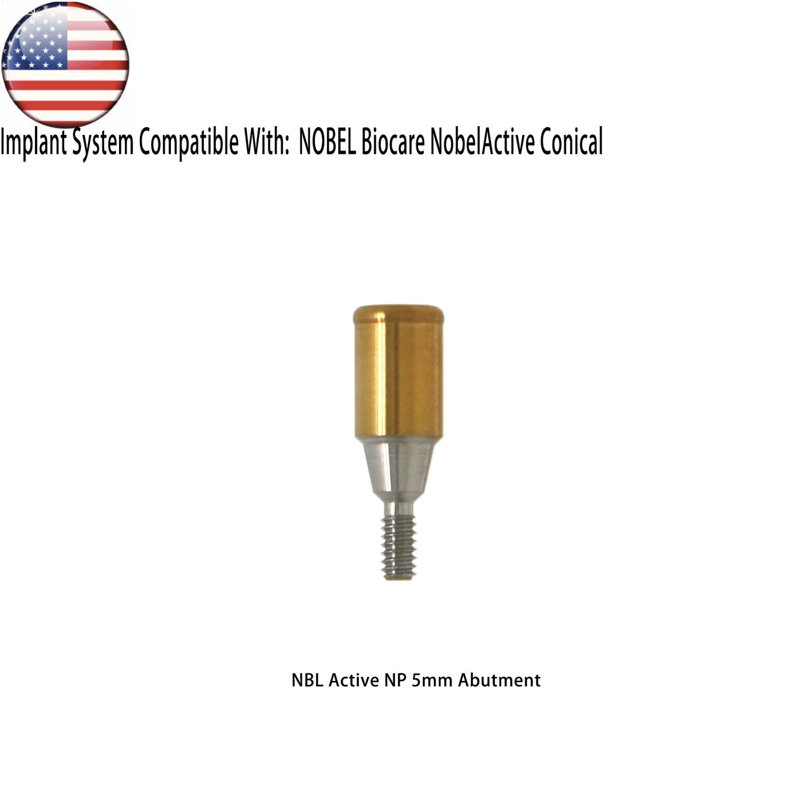 US Dental Attachment Locator Abutment for Nobel Biocare NP/RP 1-5mm Caps Kit