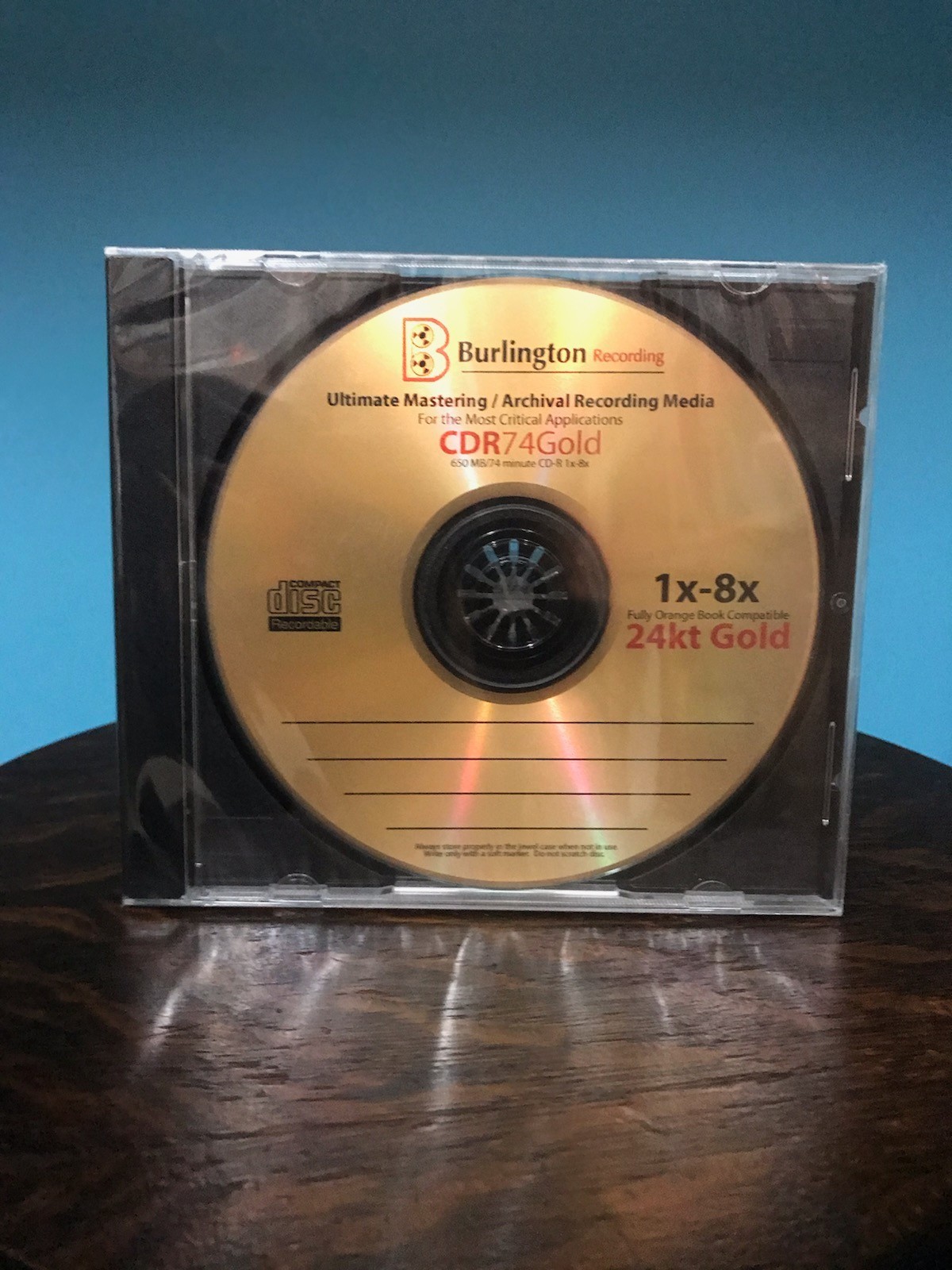 Burlington Recording Ultimate 24KT Gold Mastering/ Archival 1-8X Certified CD-R