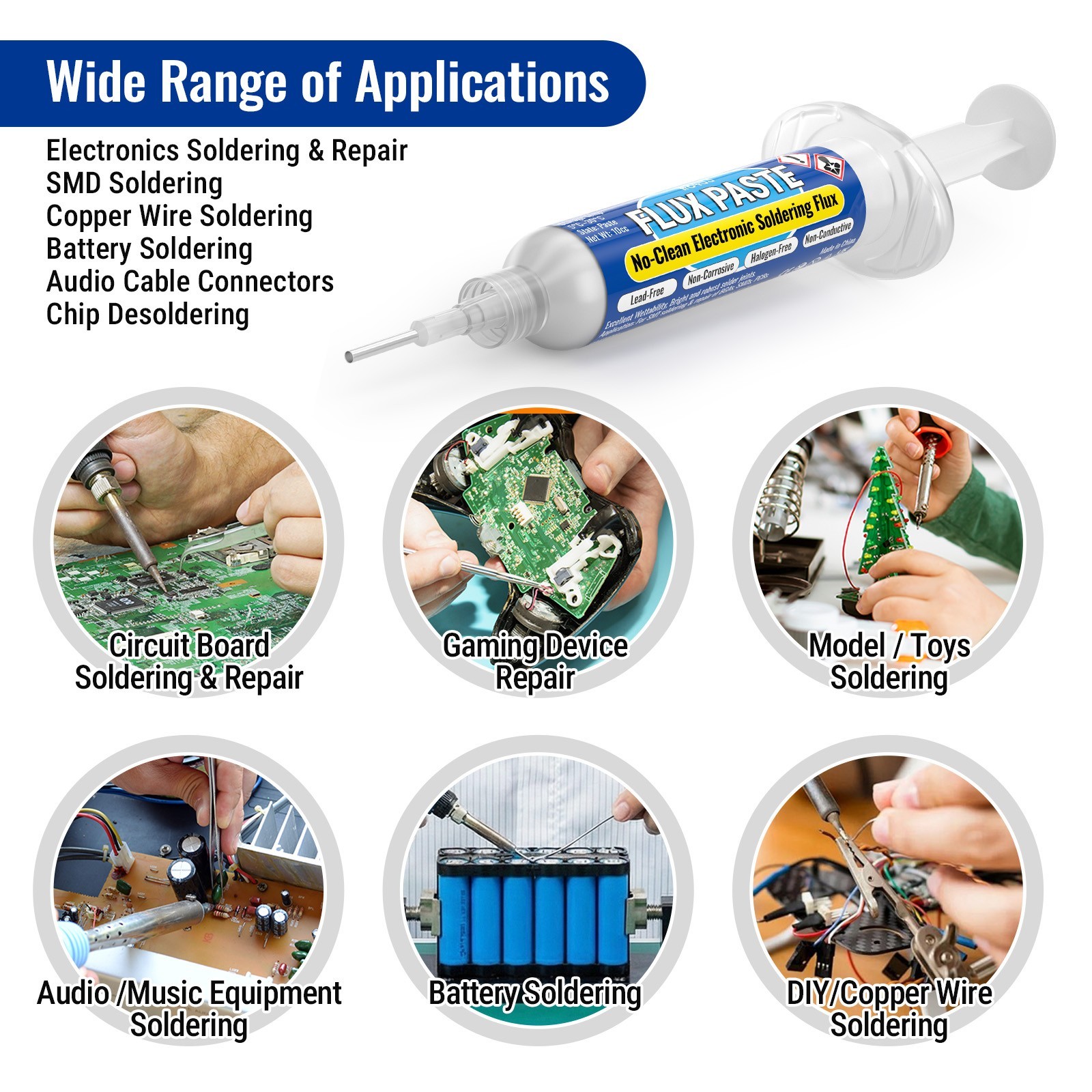BEEYUIHF No Clean ROSIN Solder Flux Paste RMA Flux for Electronics 4PCS x 10mL