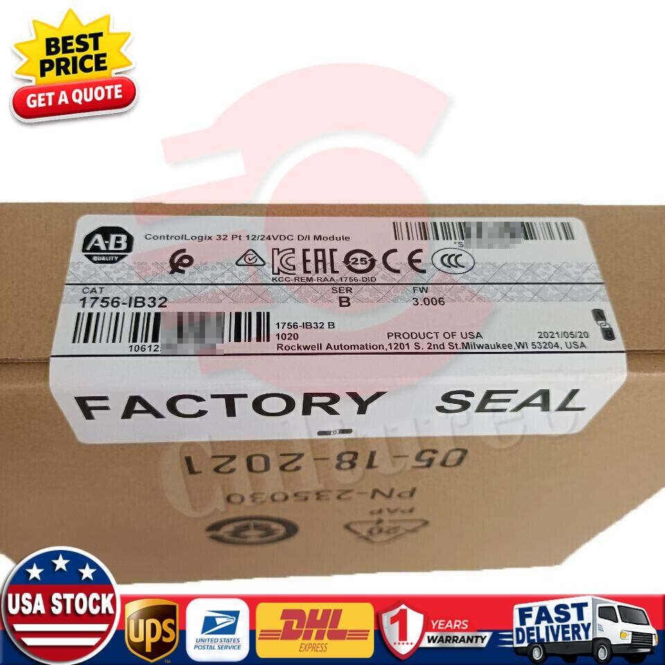 New Factory Sealed AB 1756-IB32 ControlLogix 32 Pt 12/24V Module AB 1756 IB32