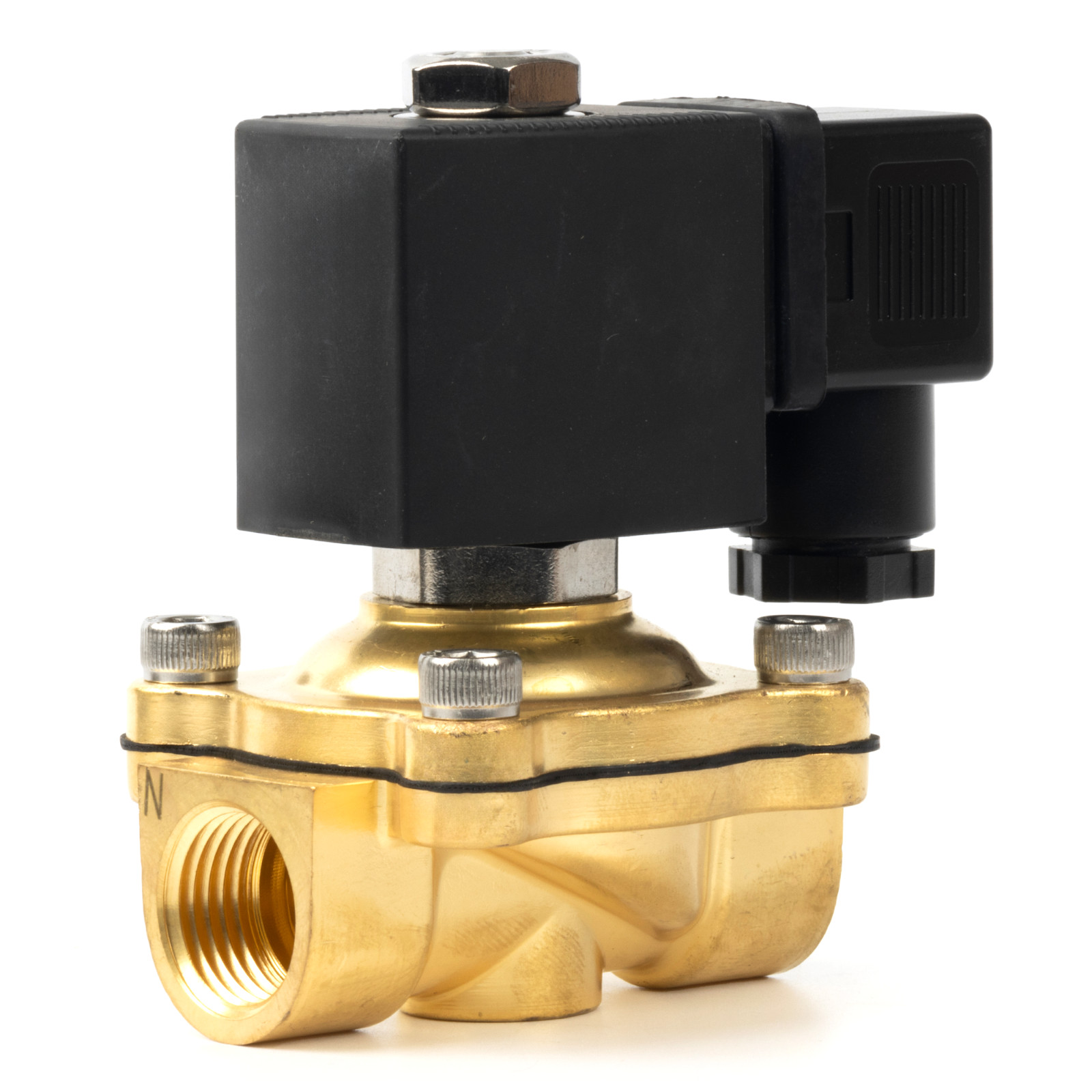 U.S. Solid 1/2 inch Brass Solenoid Valve VITON Seal 110V AC NC 145 psi