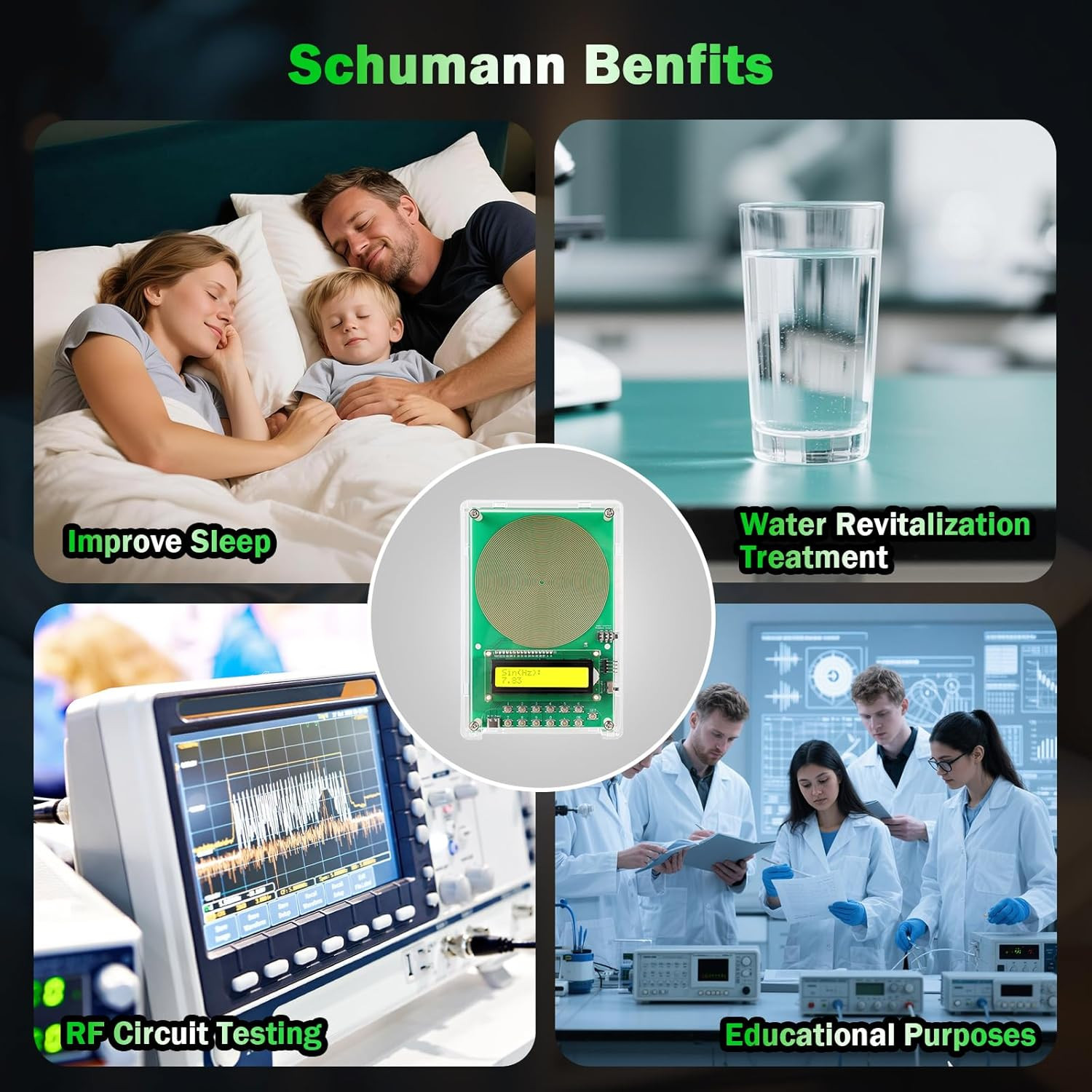 0.01Hz-200Khz Adjustable Frequency Generator for Healing Schumann Sine Waves Res