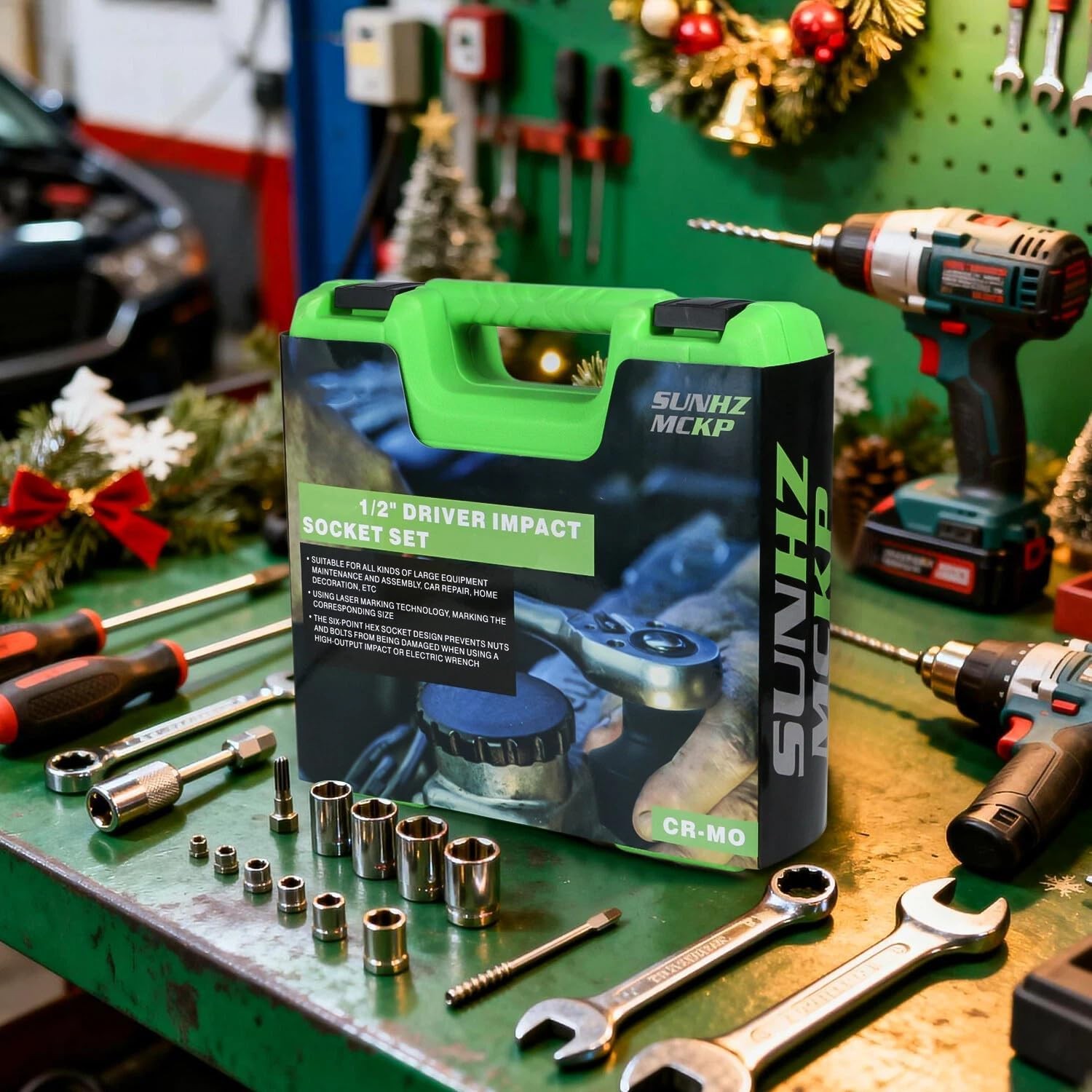 1/2″ Drive Deep 6-Point Impact Socket Set, 8-Piece Standard SAE Spindle Axle Nut