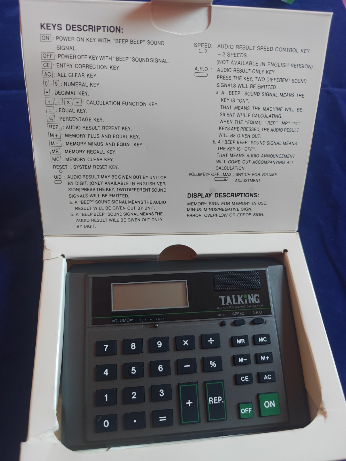 Ultmost 5638 Talking Desktop Calculator, Big Number Display, Large Keys, LCD