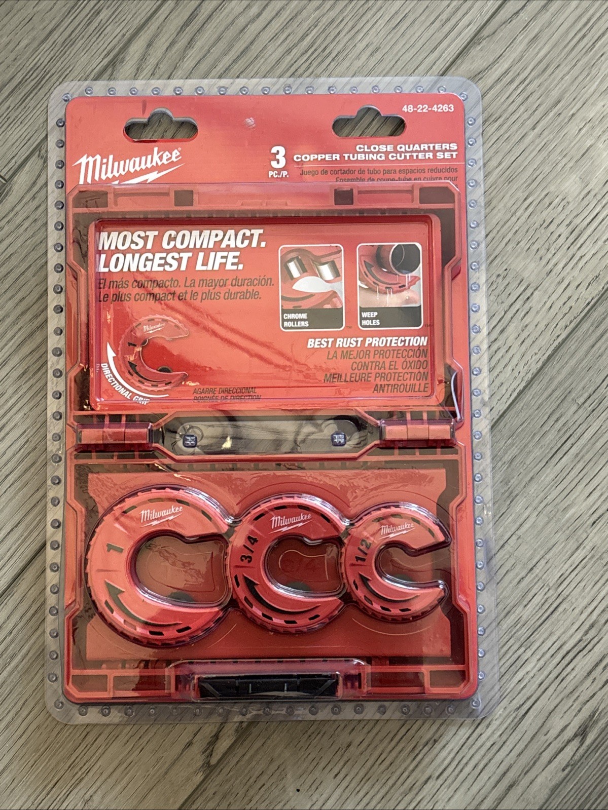 Milwaukee 48-22-4263 3 Piece Close Quarters Tubing Cutter Set NEW IN PACKAGE