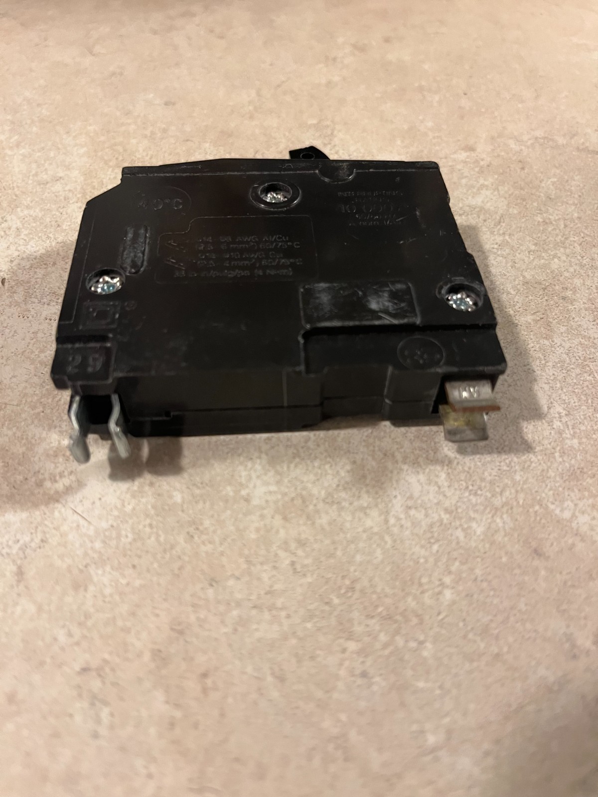 Square D QO120 20A 1 Pole 120/240V Plug In Circuit Breaker