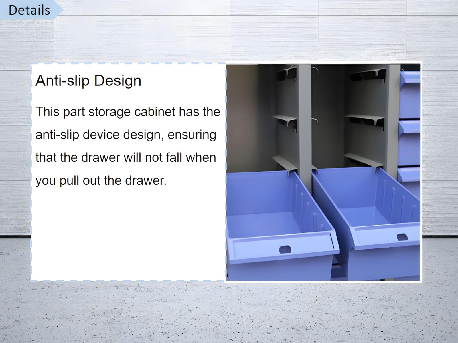 60 Drawer Hardware Organizer Cabinet No Door for Samples Metals Electronics Blue