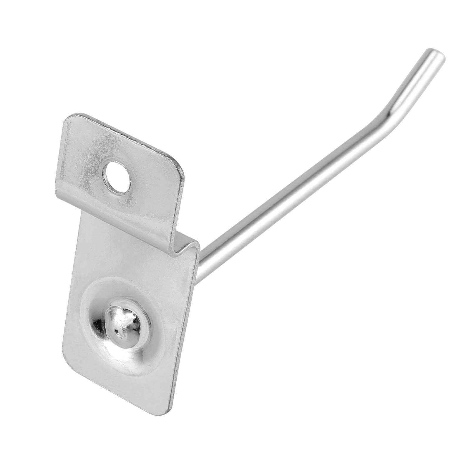 MUKLEI 100 PCS 4 Inch Silver Slatwall Hooks Slat Wall Gridwall Panel Slat Wal…