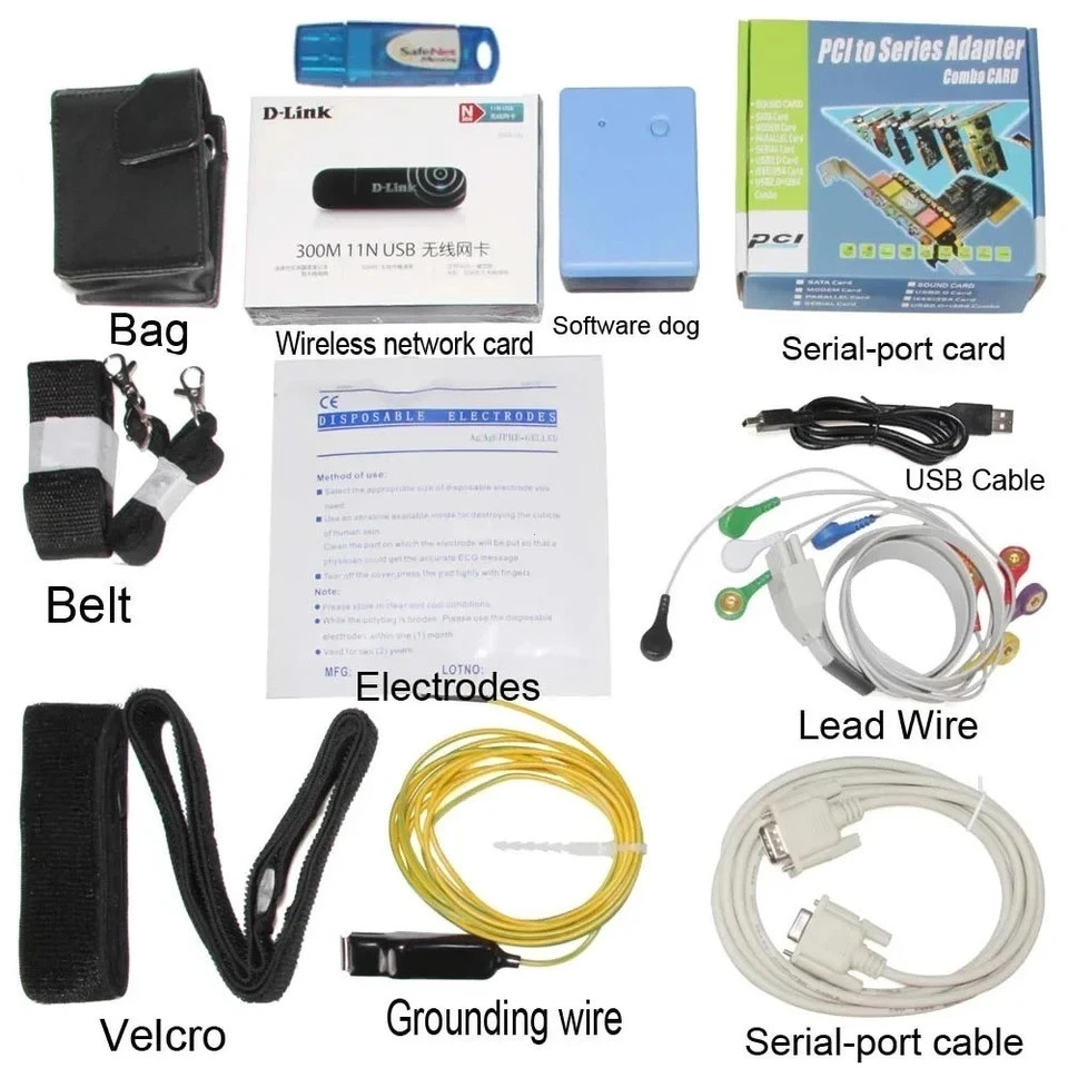 CONTEC8000S 12-Lead Wireless Stress ECG System, Sampling Test + Software
