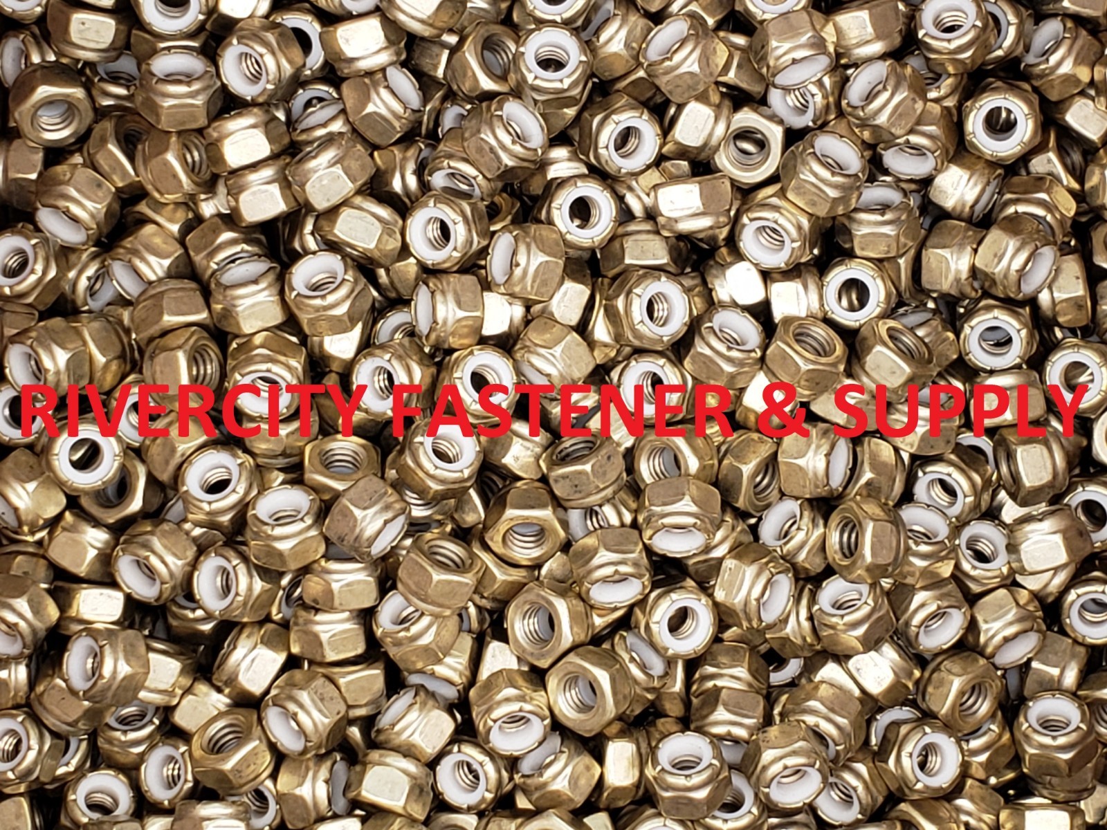 (100) 1/4 x 20 Brass Nylon Insert Lock Stop Nyloc Nuts 1/4-20 Nut nylock 1/4×20