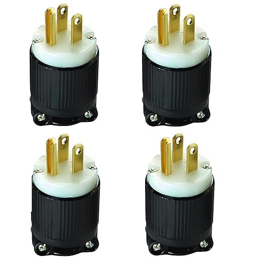 4-Pack OCSParts 5-15P 515PR NEMA Plug | 15A 125BV Straight Male Plug
