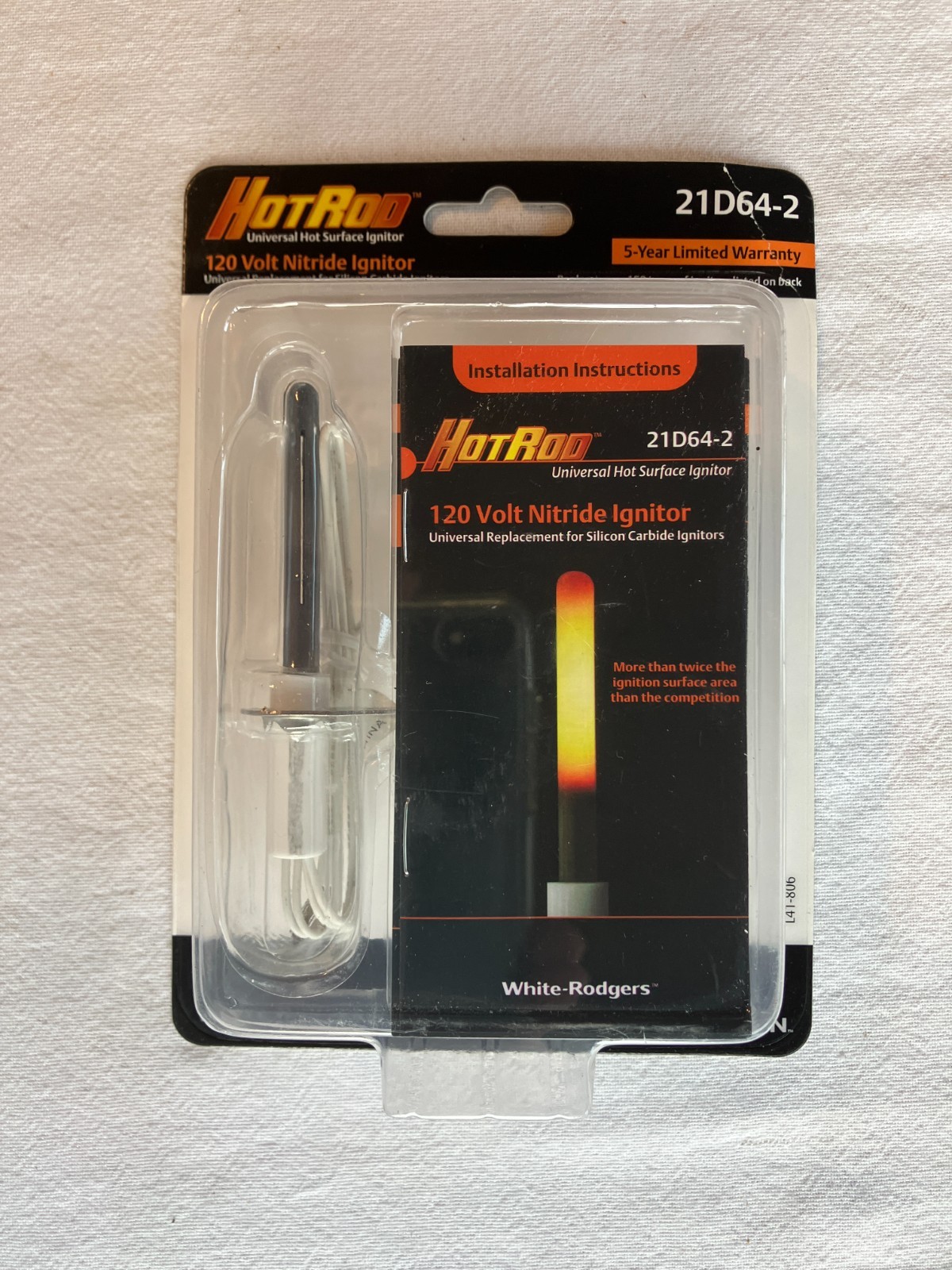 White-Rodgers HotRod 21D64-2 120 Volt Nitride Ignitor Universal Hot Surface HVAC