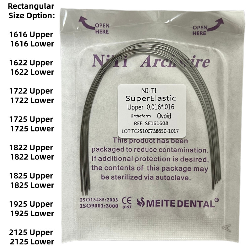 Dental Orthodontic Arch Wire Super Elastic Niti Round Rectangular Ovoid Form
