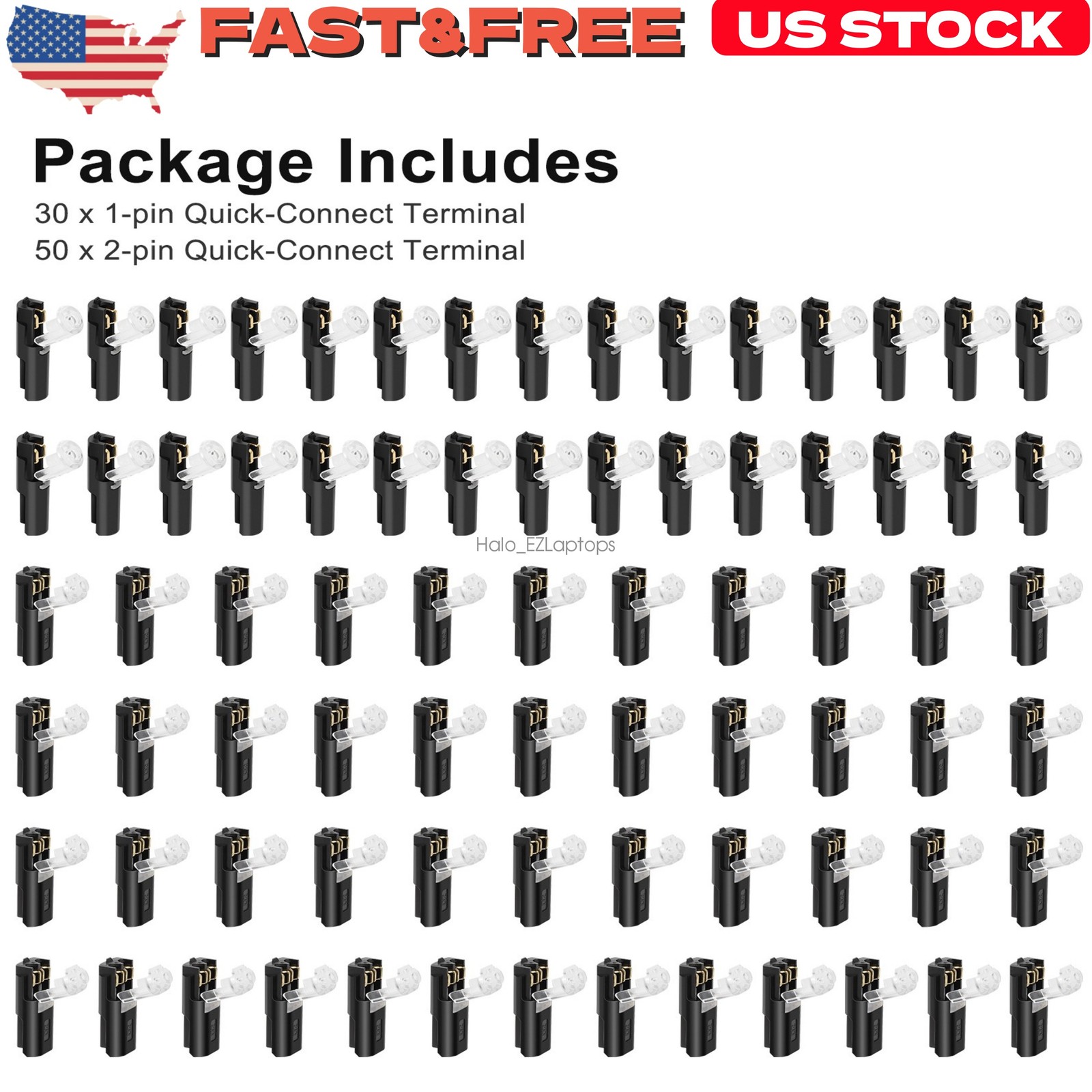 Plug-In Quick Wire Terminal Blocks 80Pcs Reusable Cable Connectors