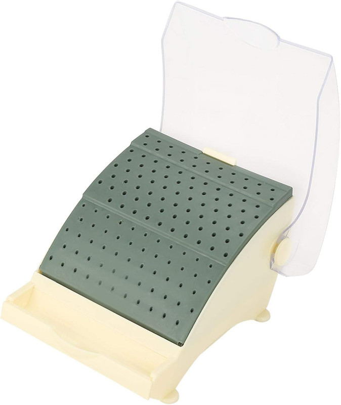 142 Holes Dental Bur Holder Disinfection Box, Bur Block Organizer with Cover,Den