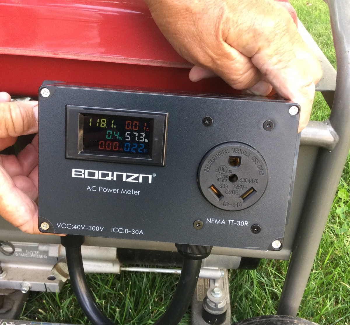 30A AC Power Meter 125V NEME TT-30P To TT-30R Outlet LCD Display READ Below
