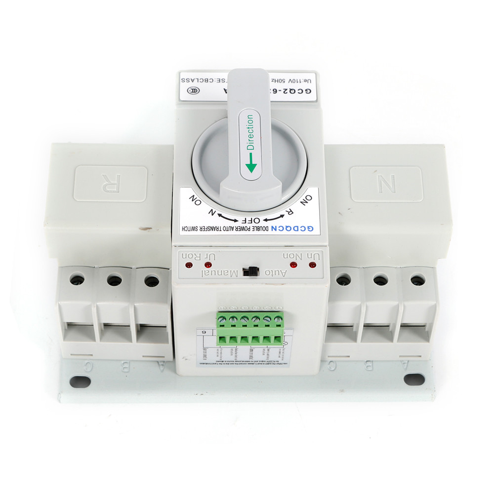 Manual 110V Dual Power Automatic Transfer Switch 3P Generator Changeover Switch