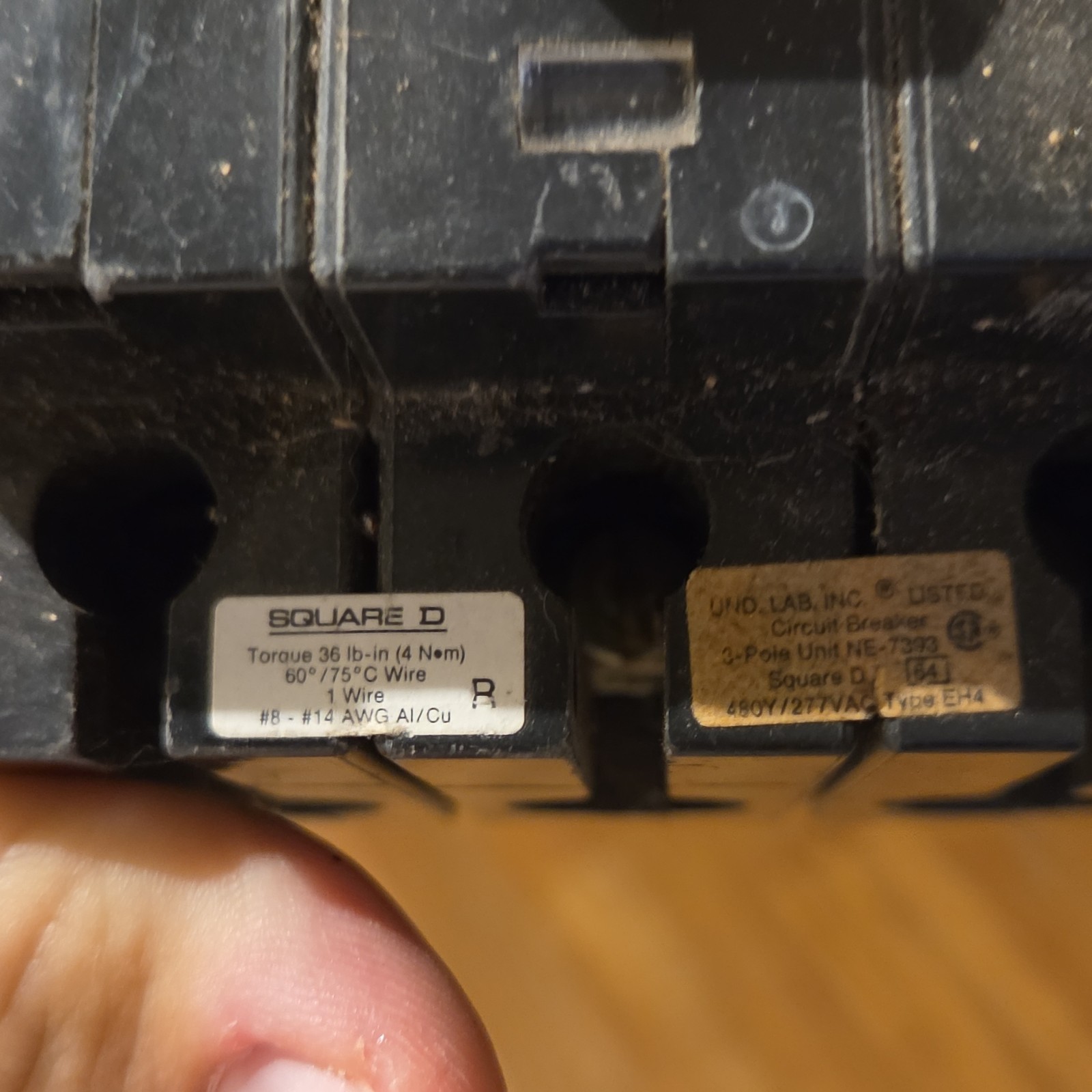 Square D Type EH4 Circuit Breaker 30A 480/277V AC 2-Pole Thermal On/Off