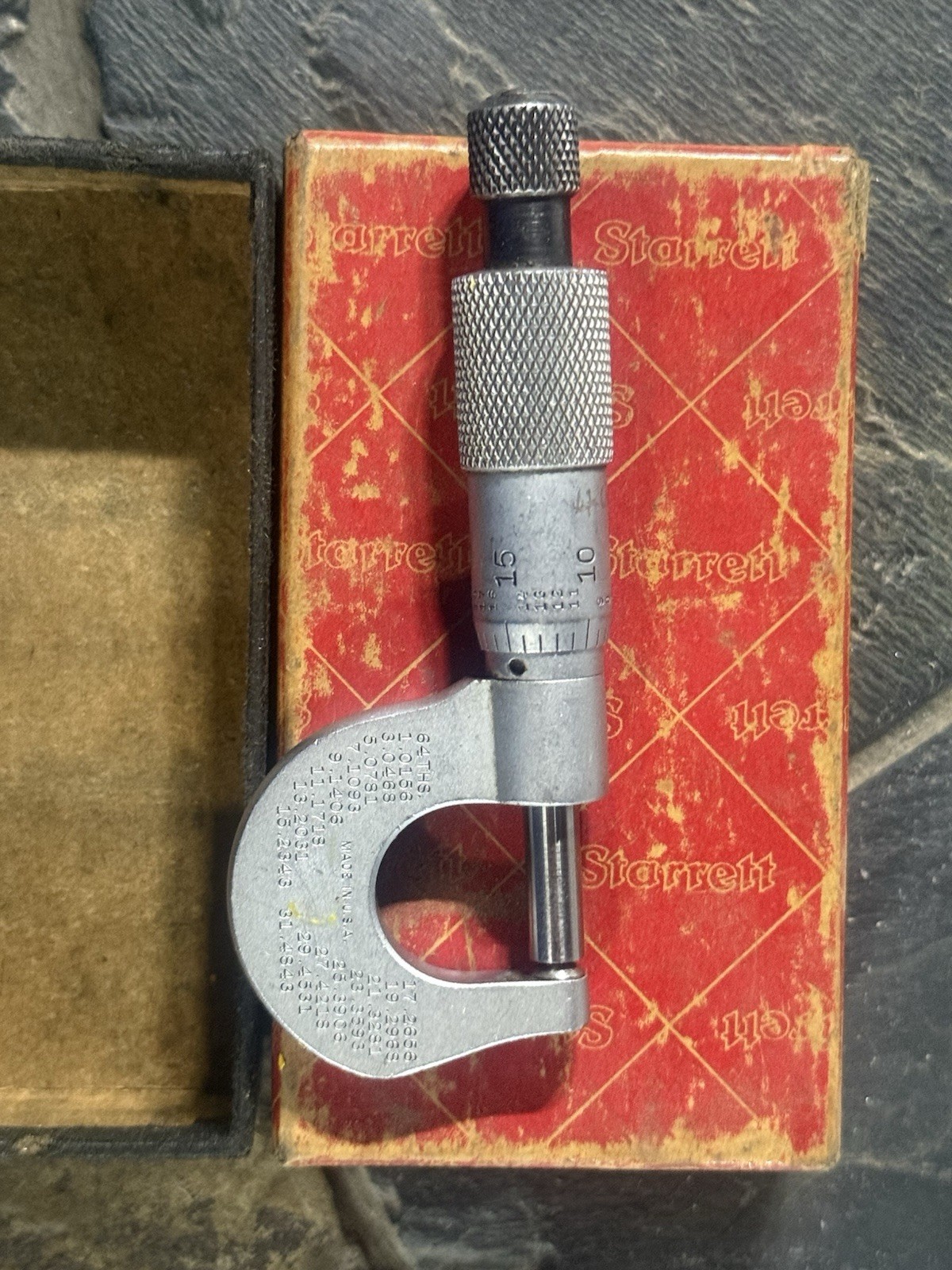 Starrett No. 576R 0 to 1/2” outside micrometer – round ball anvil- Made in U.S.A