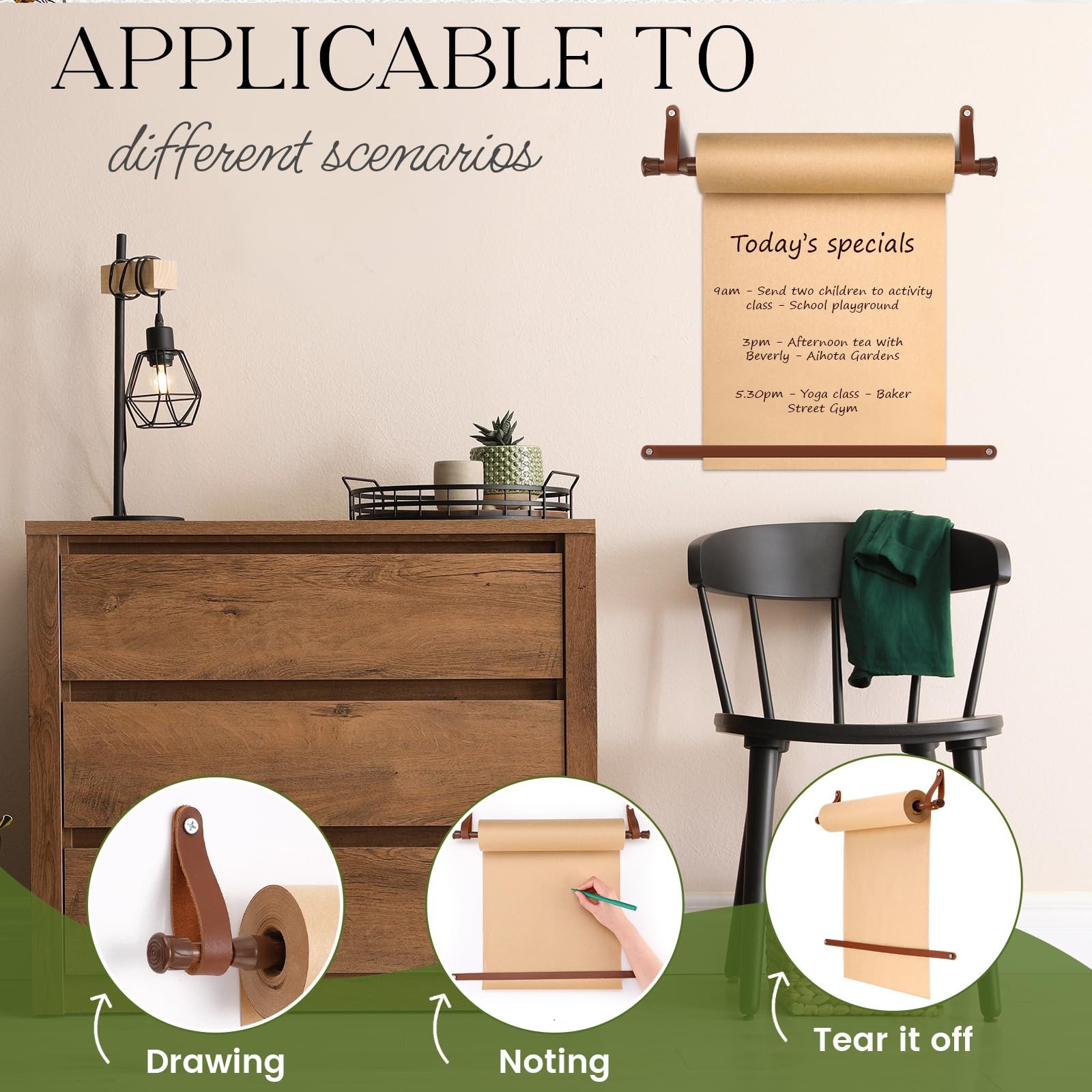 Vicenpal 15.5 Inch Kraft Paper Roller Holder Wall Mount Roller Dispenser with…