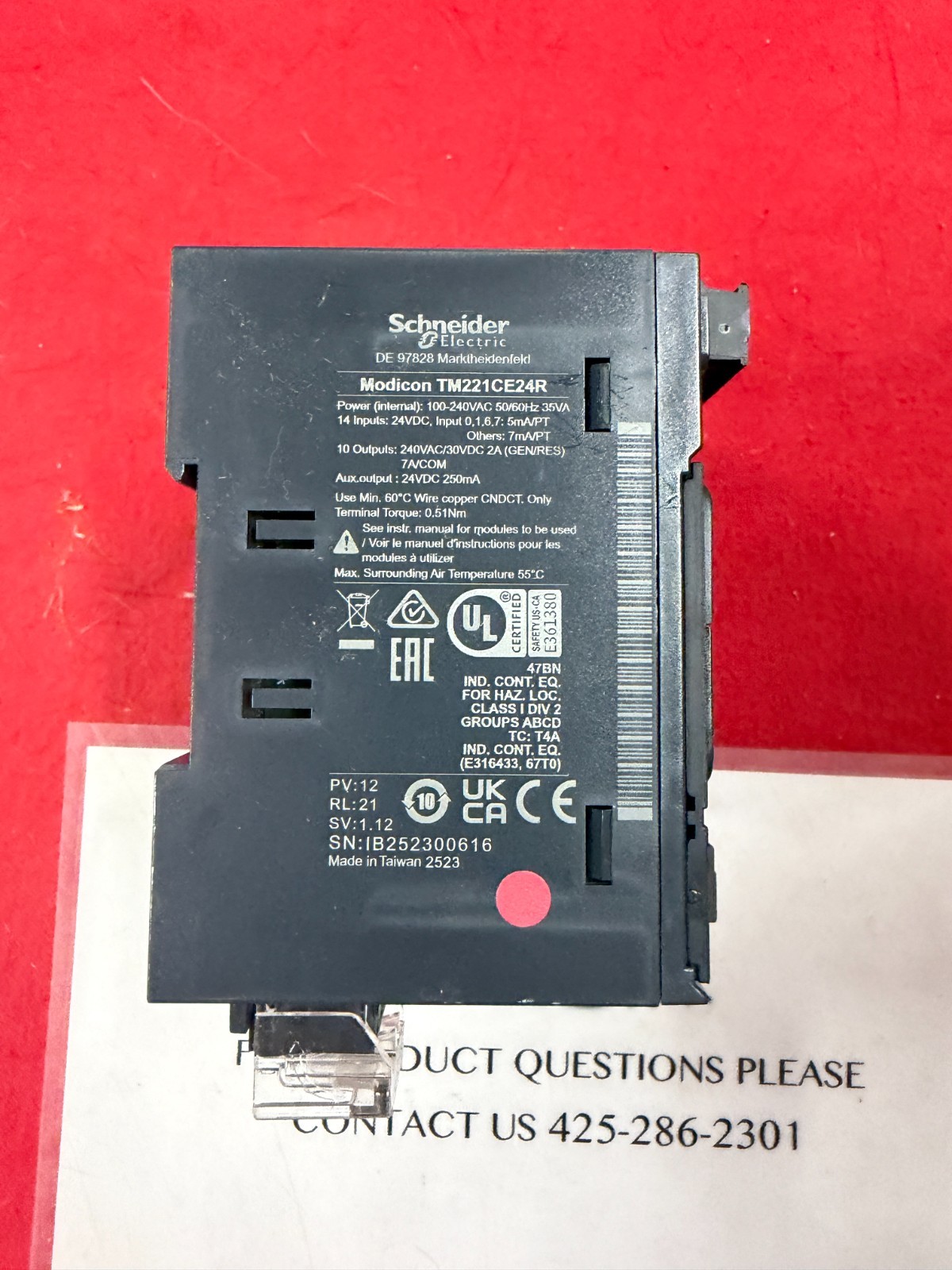 Schneider Electric TM221CE24R Modicon Controller M221-24IO Relay Ethernet Module