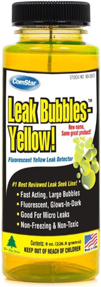 ComStar Leak Bubbles Yellow – Fast, Safe HVAC & Gas Leak Detector, 8 Ounces