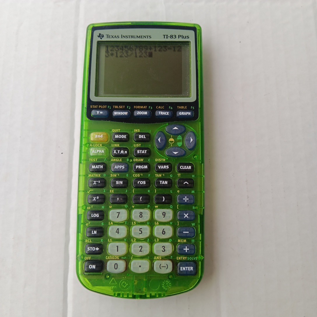 TI 83 Plus Lime Green Transparent Edition Calculator Tested And Working HTF RARE