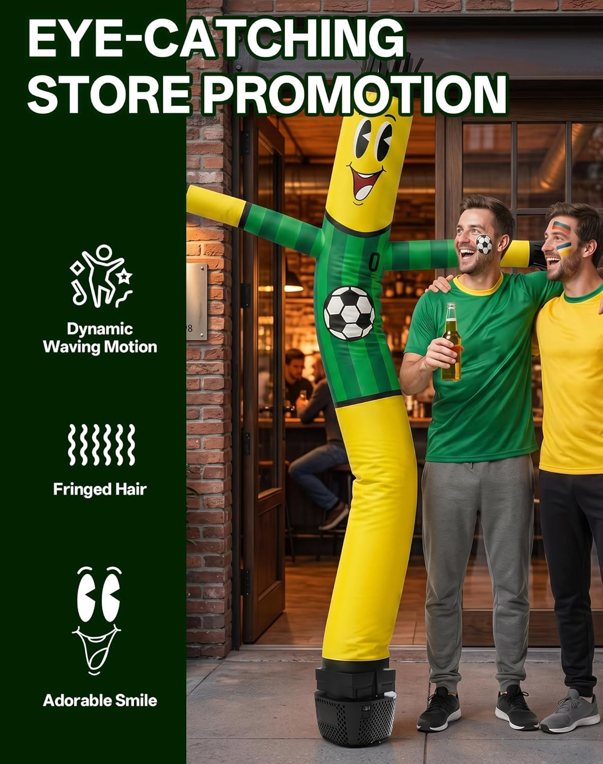 7 FT Inflatable Tube Man with Blower: Soccer Sports Theme Inflatable Dancing Man