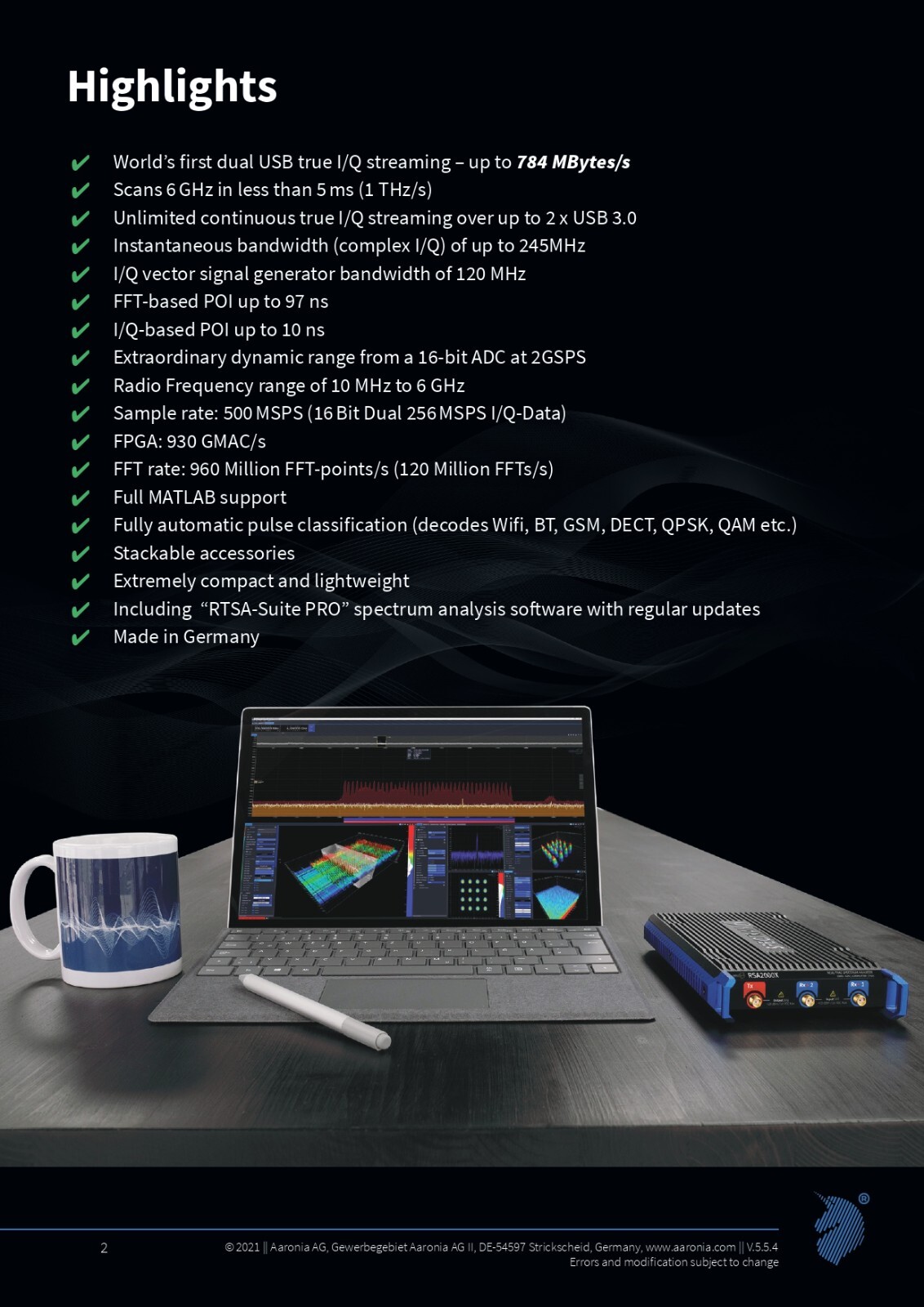 Aaronia SPECTRAN® V6 PLUS 2000XA-6 OEM SPECTRAN® V6 PLUS