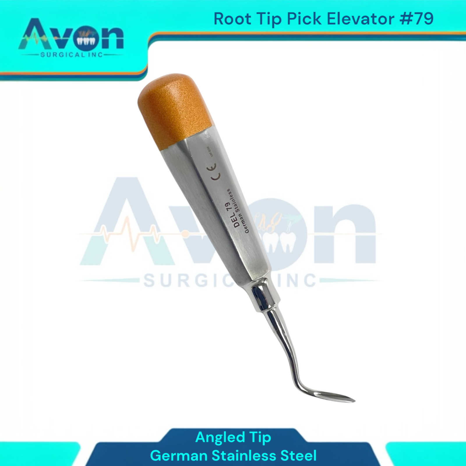 #79 Dental Tooth Root Extraction Elevator Pick, Angled, Sharp Tip – Stainless