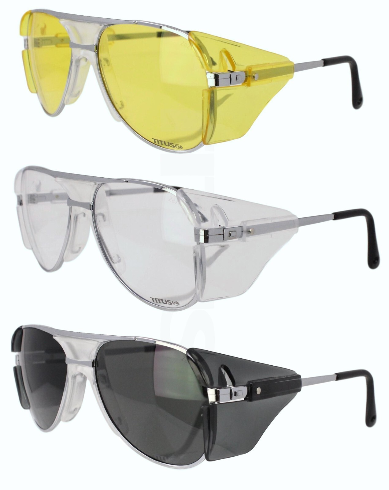 Titus G77 Premium Metal Frame Aviators Z87+ Safety Glasses with Side Shields
