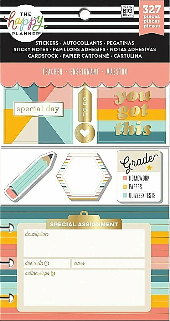 The Happy Planner Multi Accessory Pack TEACHER – RETRO – 327 pcs