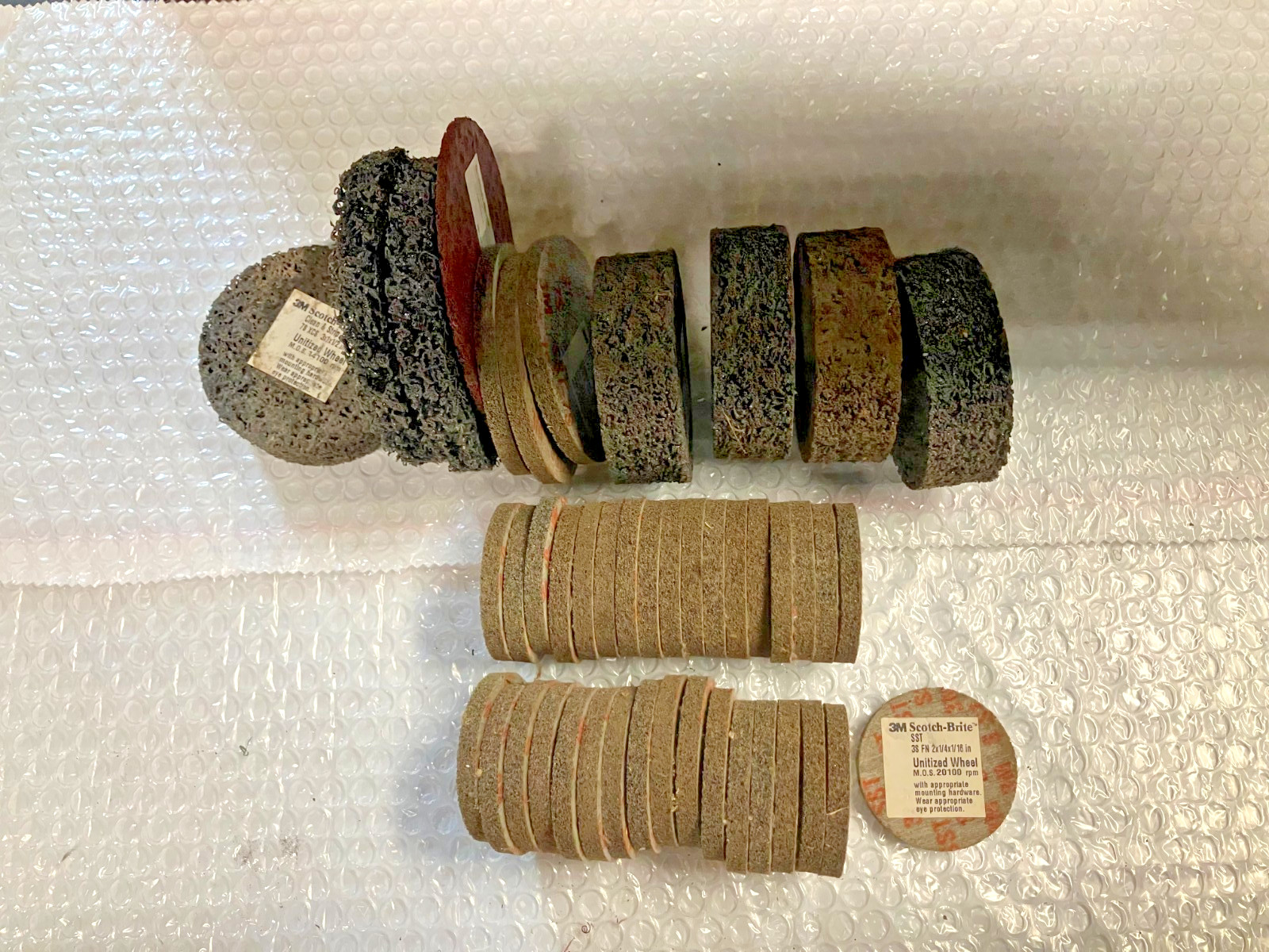 Large Lot of Scotchbrite unitized wheels- 45+
