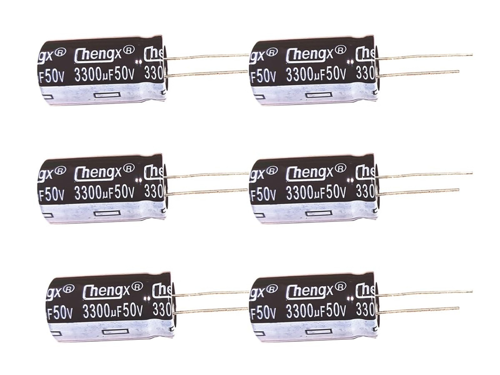 3300uF 50V 18X36mm +/-20% 105°C 6 PCS Aluminum Electrolytic Capacitors,3300