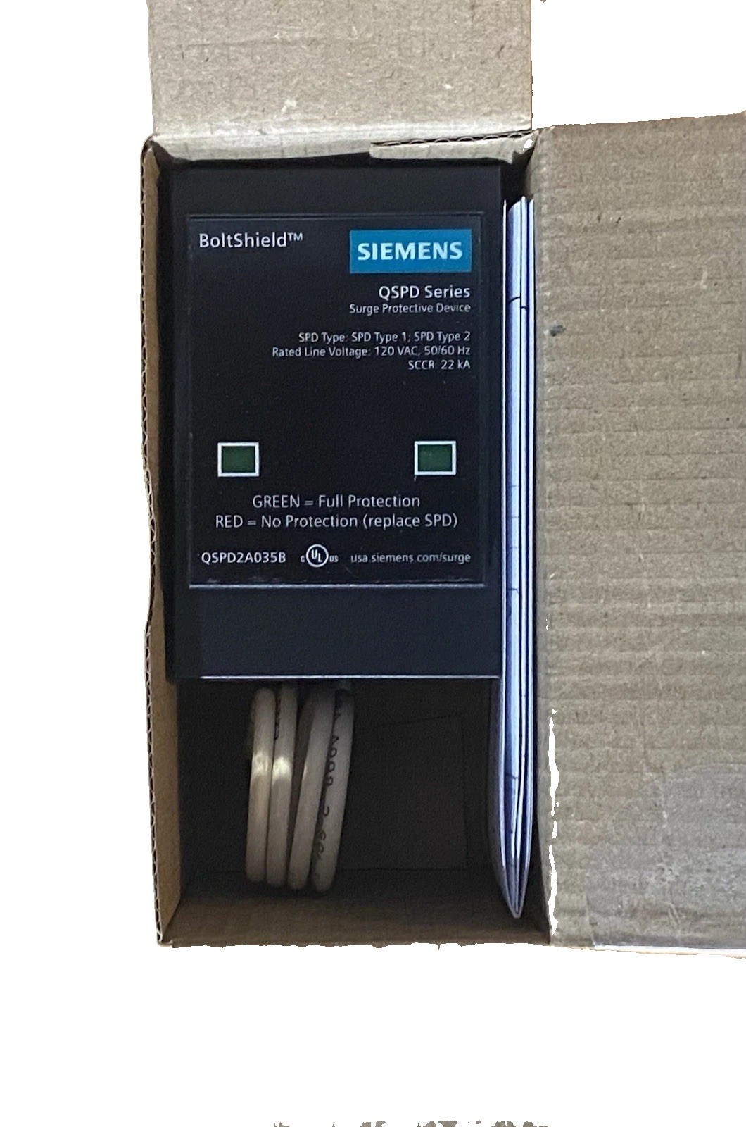 Siemens Boltshield 2-Pole Plug-in Surge Protection Device (QSPD2A035B)