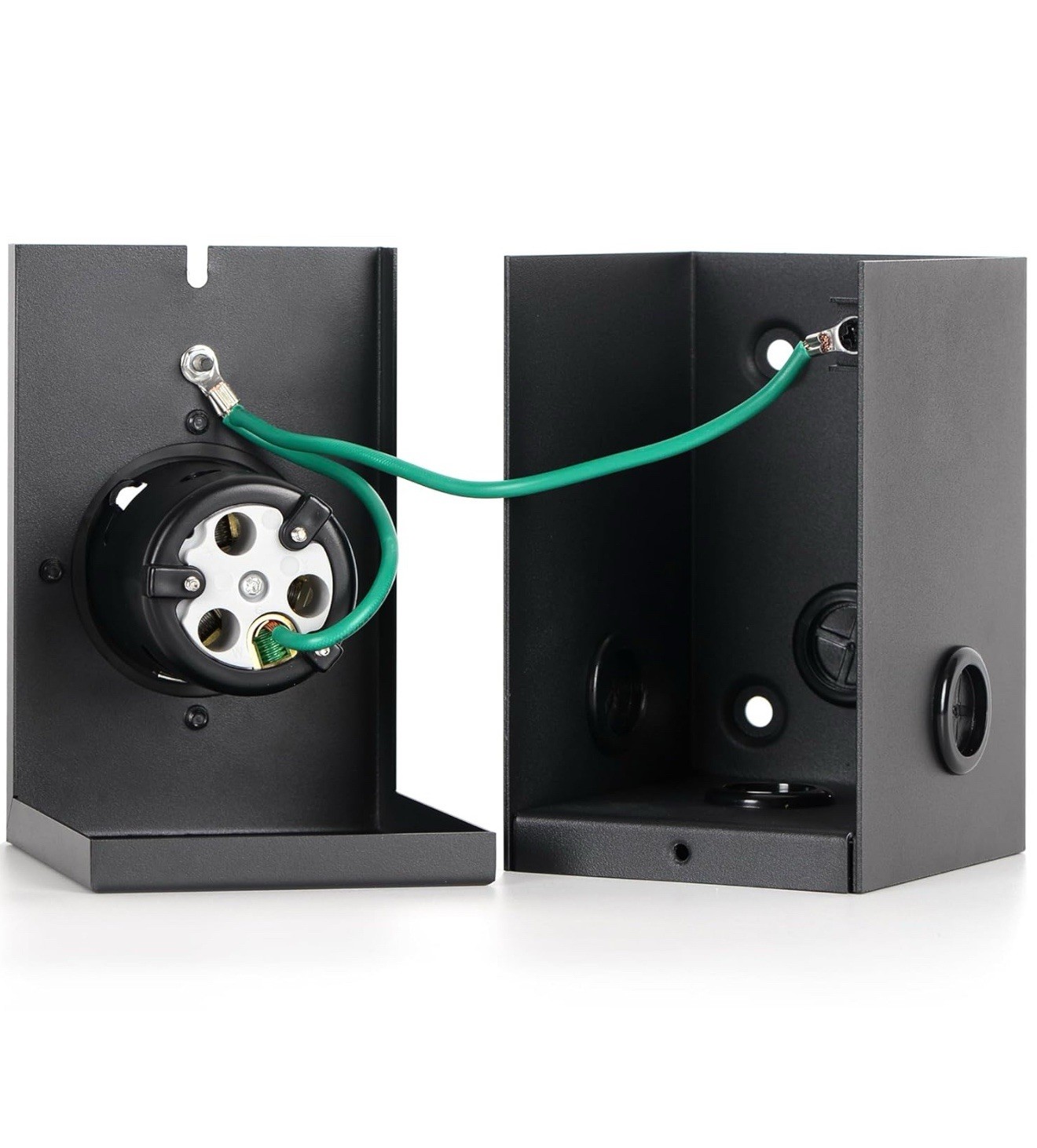 50A Generator Power Inlet Box NEMA S7Power Inlet Box 3 Prong Black