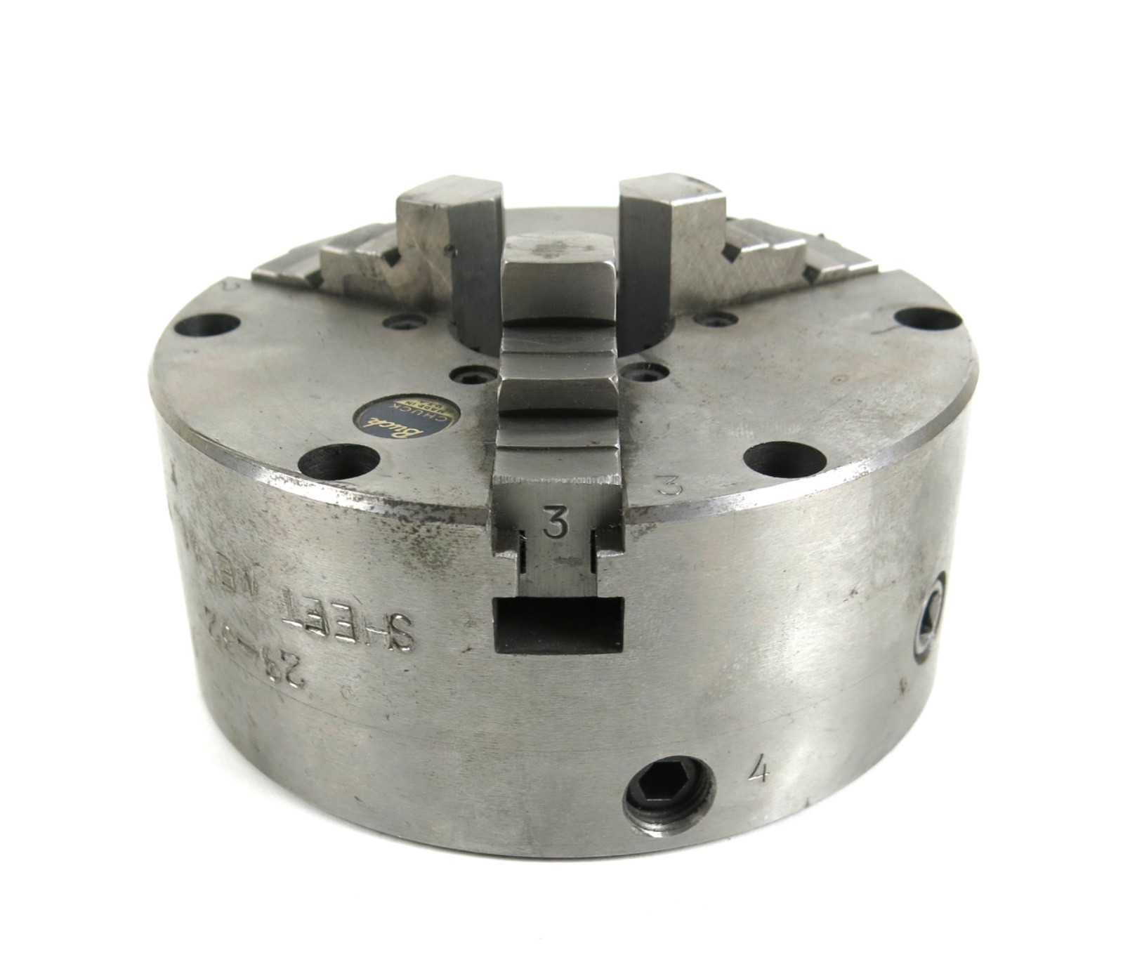 Buck 2534 3-Jaw 5″ Adjust-Tru Self Centering Lathe Chuck w/ Plain Back
