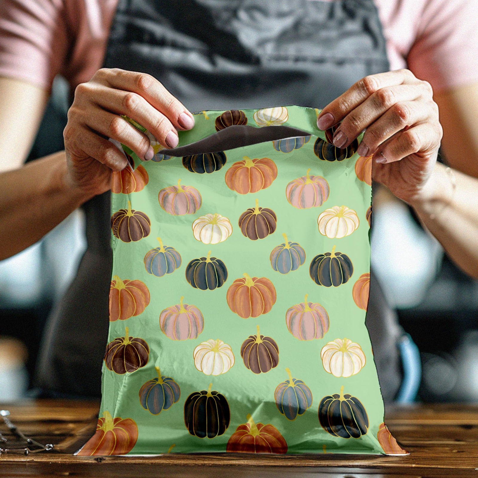 10×13 100 Pumpkin Patch Designer Poly Mailers Shipping Envelopes Premium Prin…