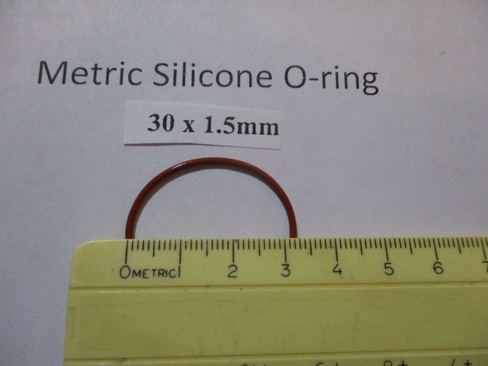 30mm ID x 33mm OD x 1.5mm thick SILICONE O-ring. Quan 1.