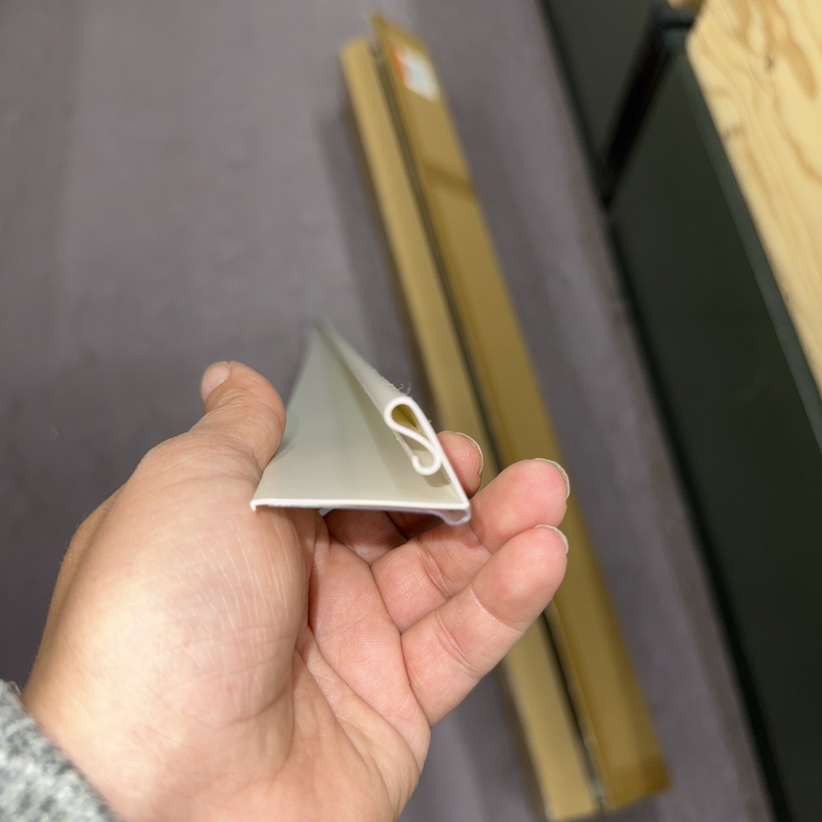 CASE of 50 Beige / Clear 47.1/4Clip-On Price Label Channel for 48″ Gondola Shelf