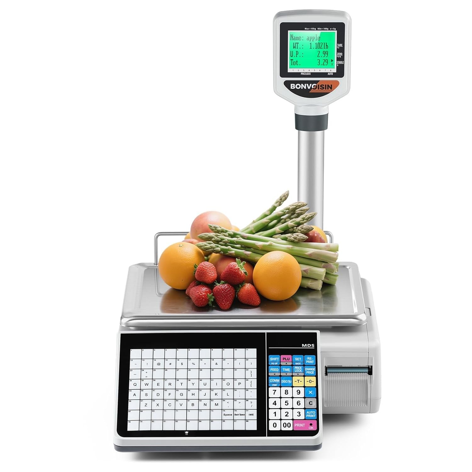 Bonvoisin Label Printing Scale 33lbs Price Scale With Label Print #2089J UP1