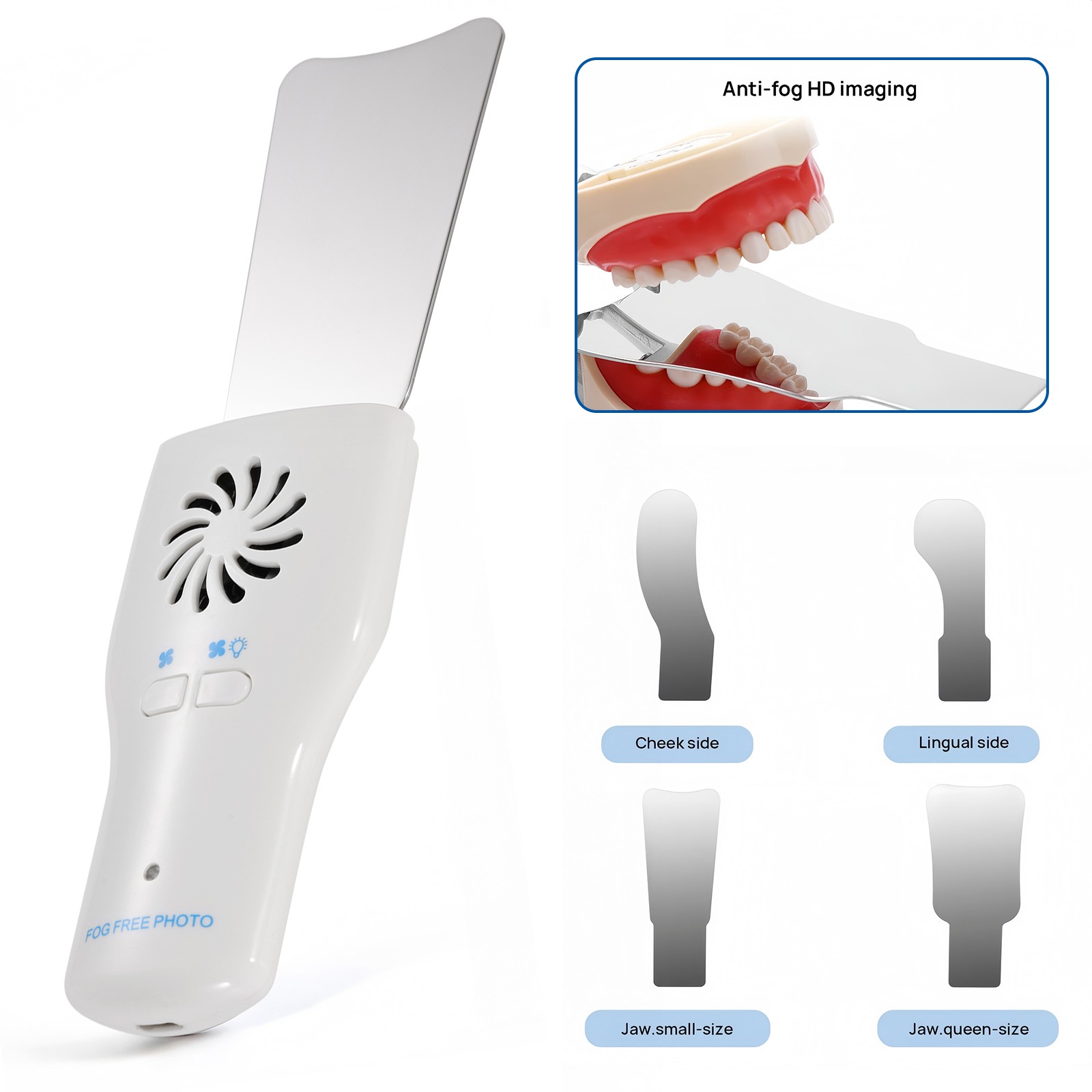 Dental Occlusal Mirror Fog Free LED Intra Oral Photo System 4 Mirrors Anti-Fog
