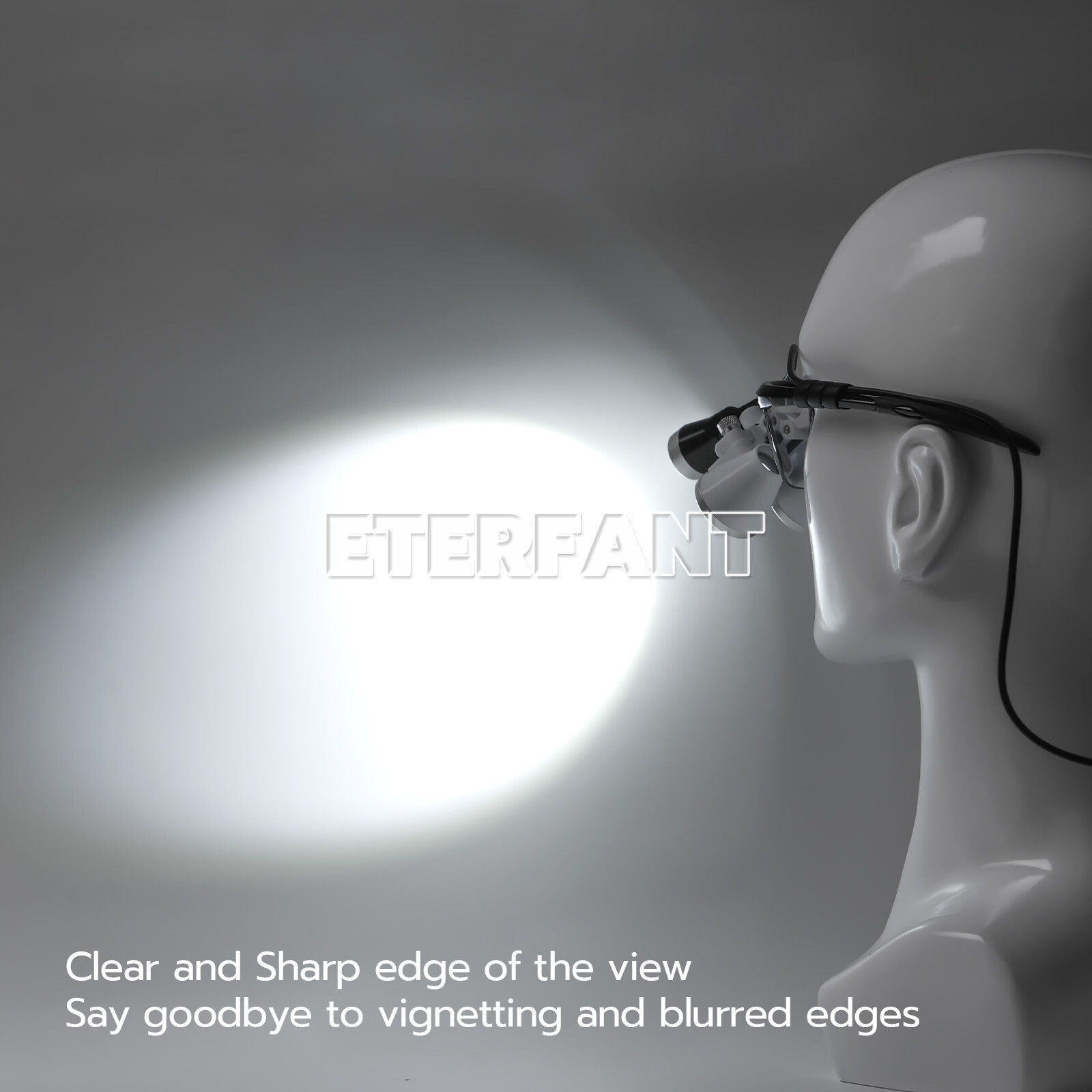 ETERFANT Dental 3.5x Magnifier Binocular Loupes+3W LED Head Light Lamp Medical